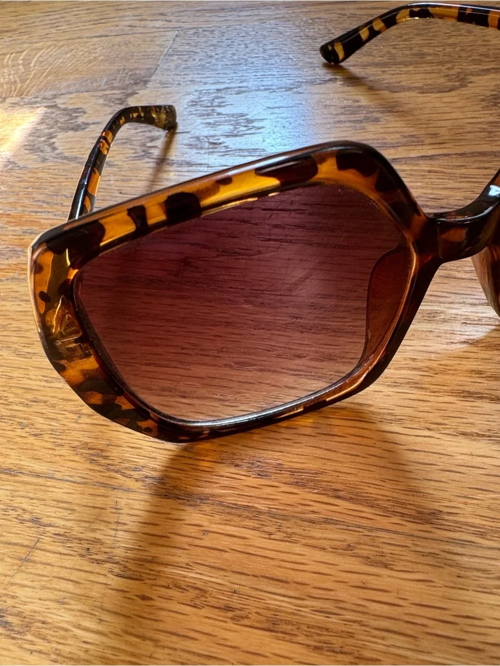 Tortoiseshell Oversized Square Women's Sunglasses - Brown Lenses